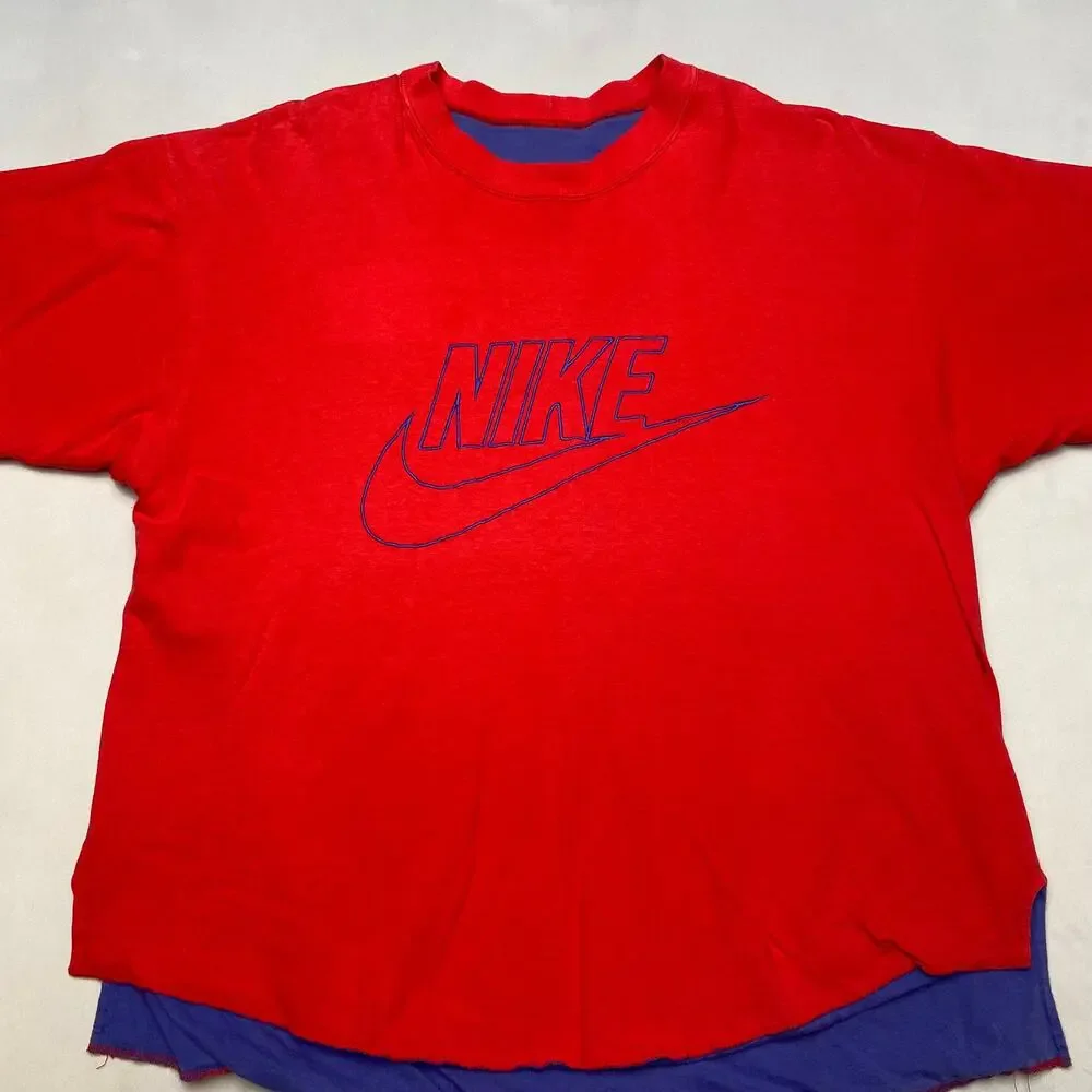Vintage 90s Nike Force Reversible Tee Shirt Double Face Men's 22x26